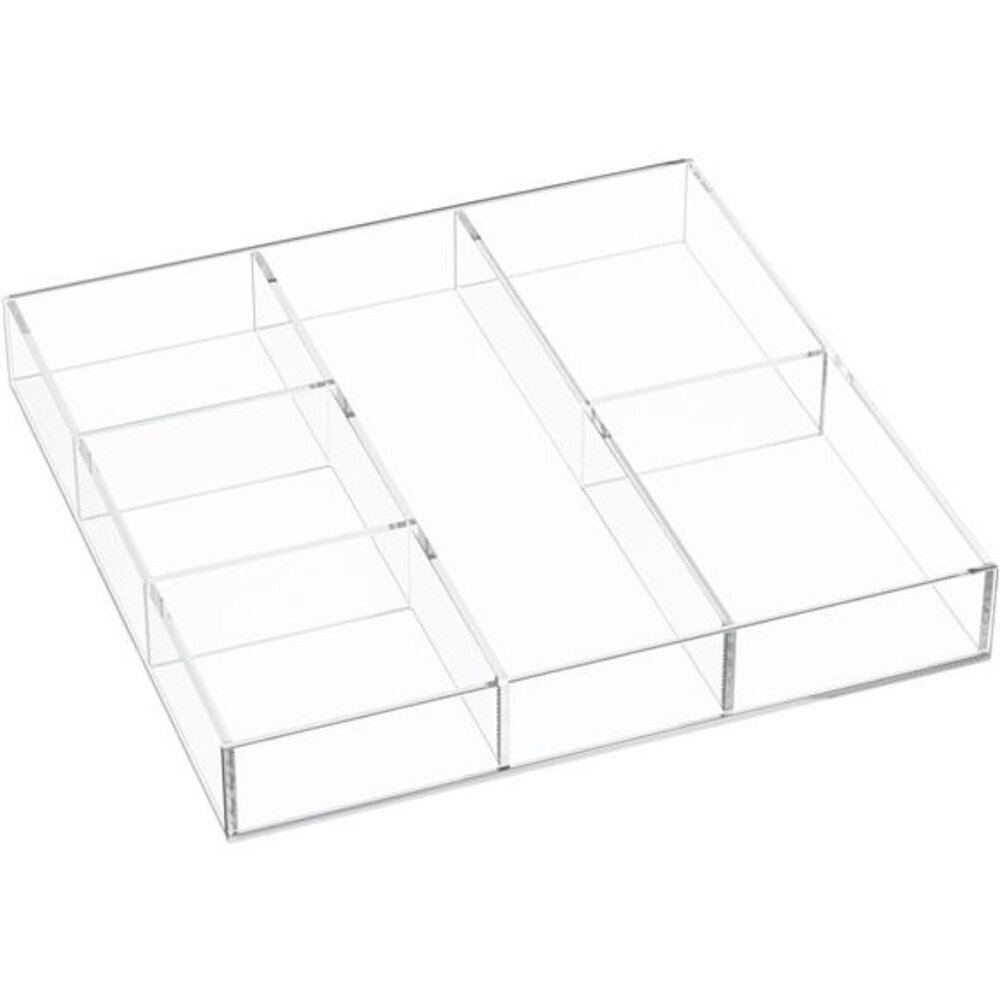 Acrylic Drawer Organizer 6 Section Clear Makeup Tray Organizer Vanity Office